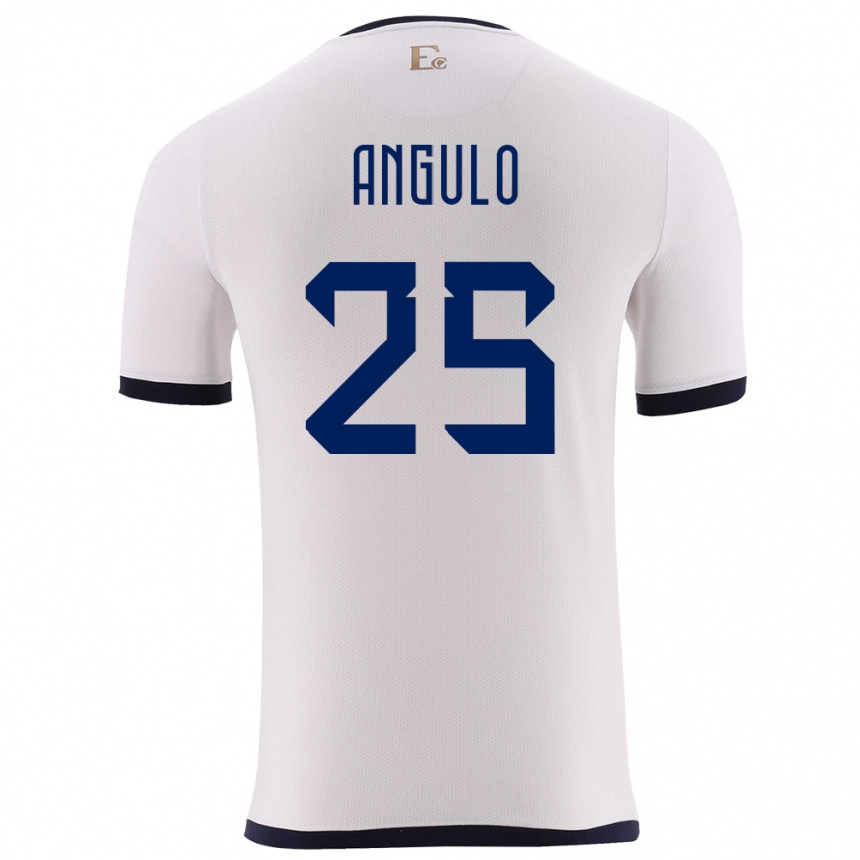 Gyermek Labdarúgás Ecuador Nilson Angulo #25 Fehér Idegenbeli Jersey 24-26 Mez Póló Ing