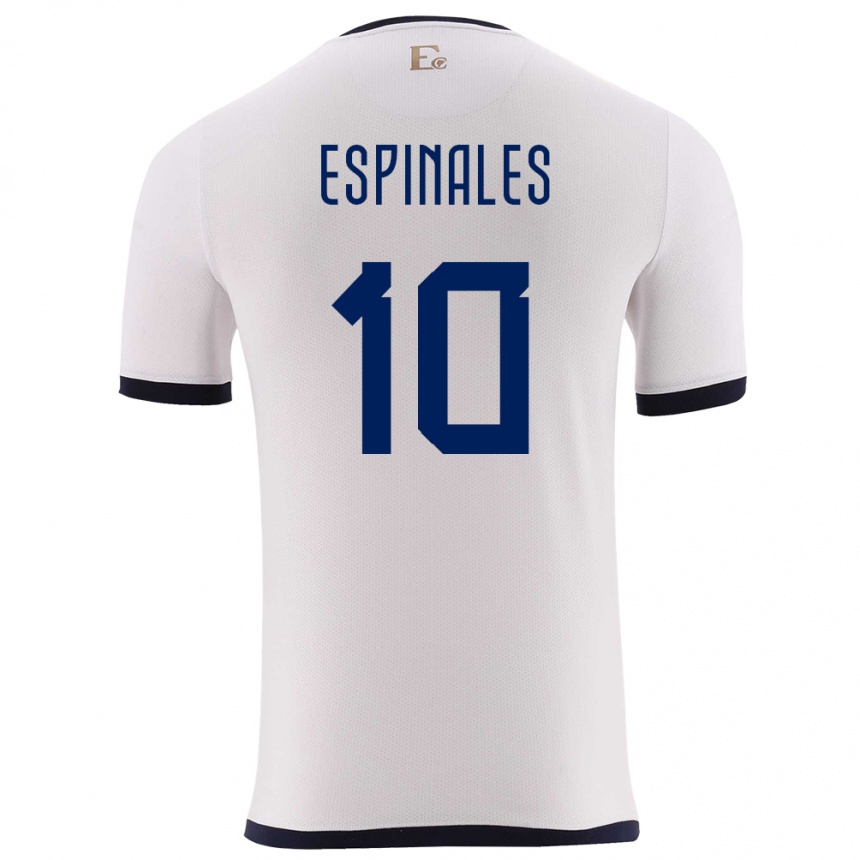 Gyermek Labdarúgás Ecuador Joselyn Espinales #10 Fehér Idegenbeli Jersey 24-26 Mez Póló Ing