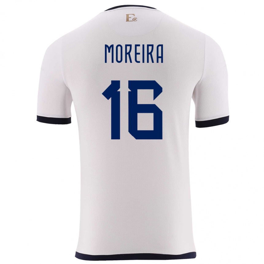 Gyermek Labdarúgás Ecuador Ligia Moreira #16 Fehér Idegenbeli Jersey 24-26 Mez Póló Ing