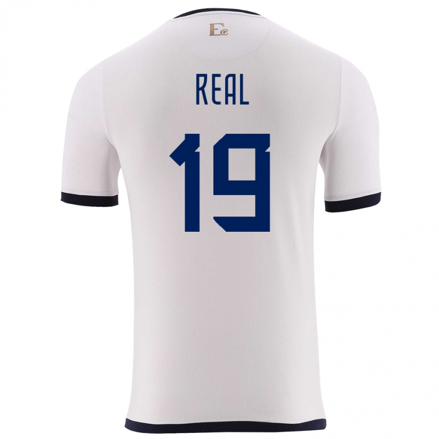 Gyermek Labdarúgás Ecuador Kerlly Real #19 Fehér Idegenbeli Jersey 24-26 Mez Póló Ing