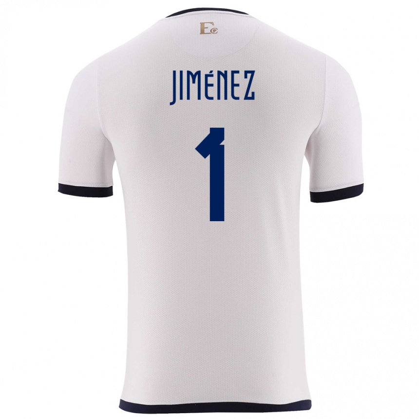 Gyermek Labdarúgás Ecuador Tony Jimenez #1 Fehér Idegenbeli Jersey 24-26 Mez Póló Ing