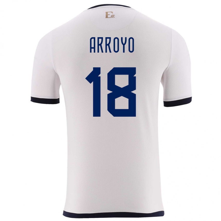 Gyermek Labdarúgás Ecuador Jean Arroyo #18 Fehér Idegenbeli Jersey 24-26 Mez Póló Ing