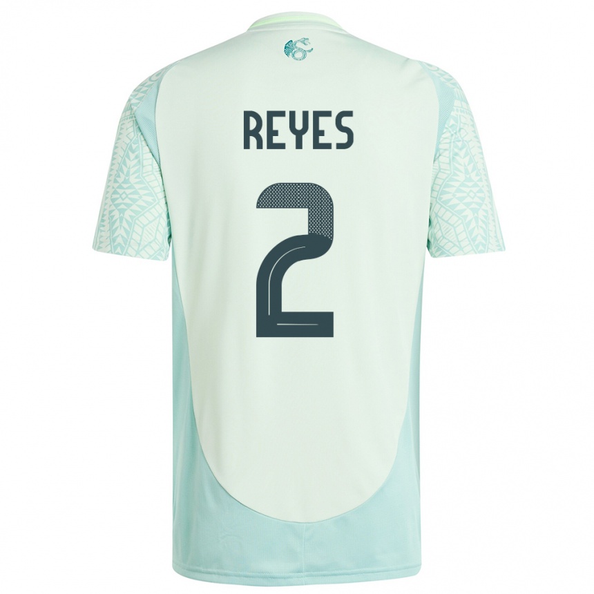 Gyermek Labdarúgás Mexikó Luis Reyes #2 Vászonzöld Idegenbeli Jersey 24-26 Mez Póló Ing