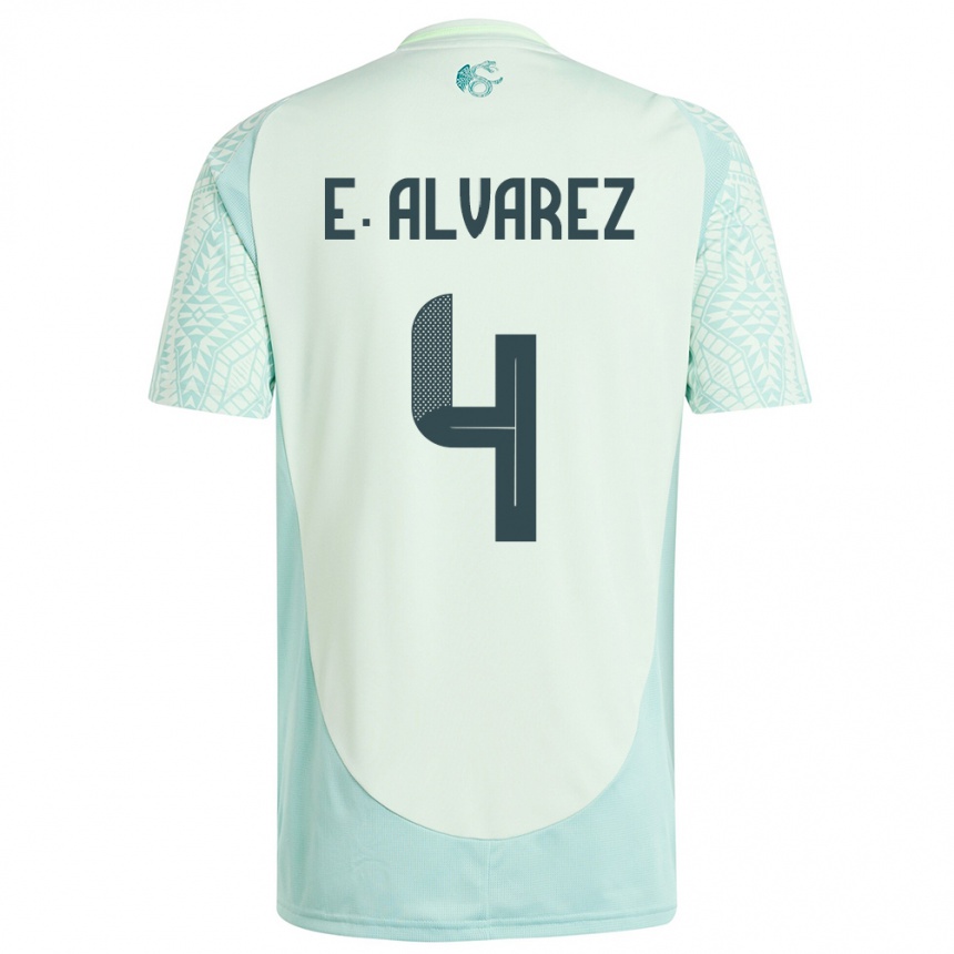 Gyermek Labdarúgás Mexikó Edson Alvarez #4 Vászonzöld Idegenbeli Jersey 24-26 Mez Póló Ing