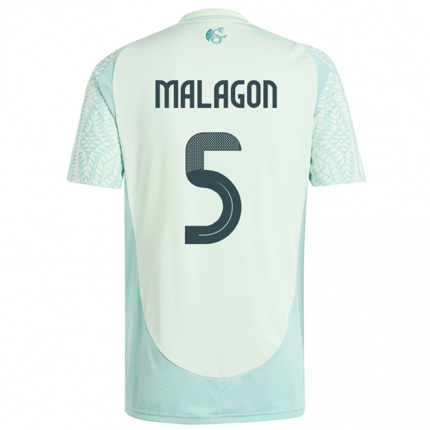 Gyermek Labdarúgás Mexikó Luis Malagon #5 Vászonzöld Idegenbeli Jersey 24-26 Mez Póló Ing