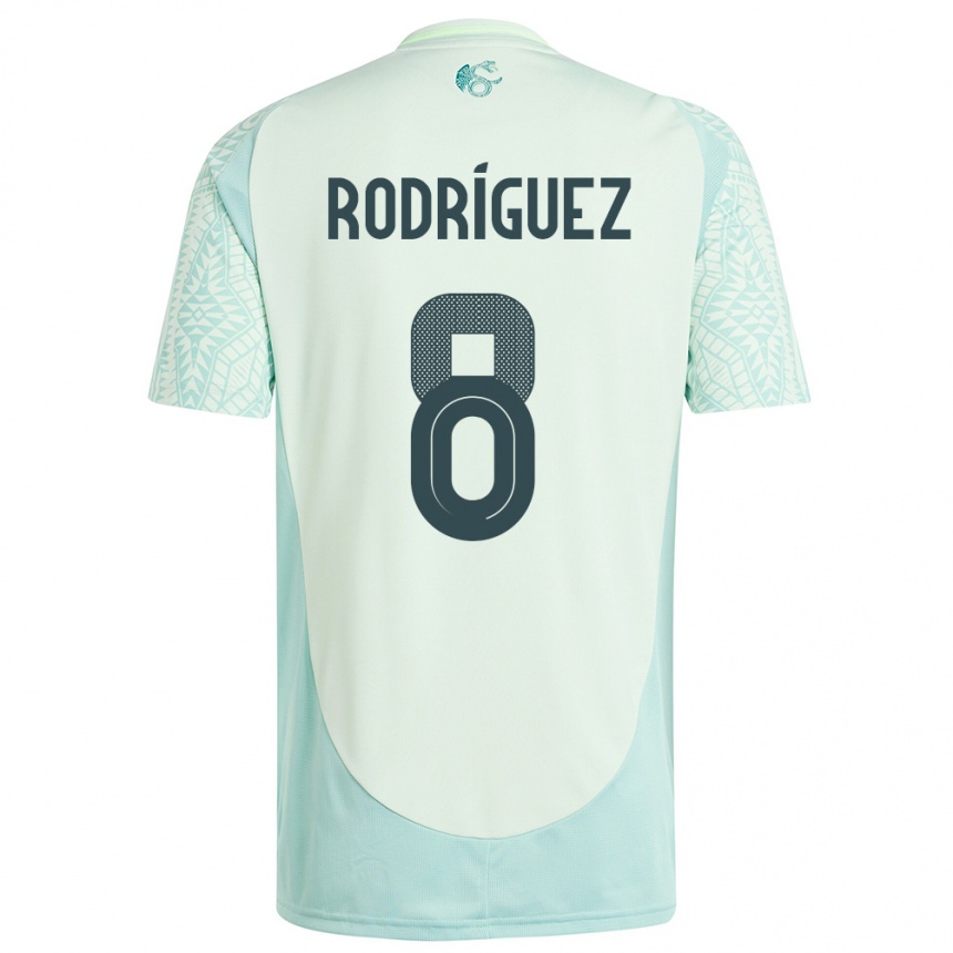 Gyermek Labdarúgás Mexikó Carlos Rodriguez #8 Vászonzöld Idegenbeli Jersey 24-26 Mez Póló Ing