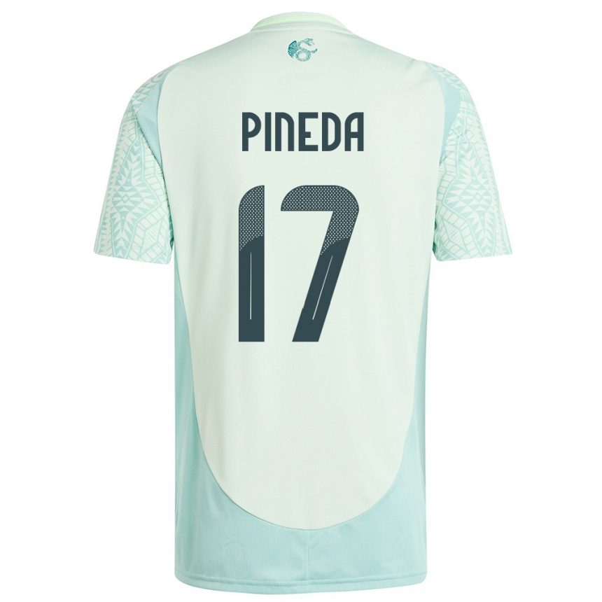 Gyermek Labdarúgás Mexikó Orbelin Pineda #17 Vászonzöld Idegenbeli Jersey 24-26 Mez Póló Ing