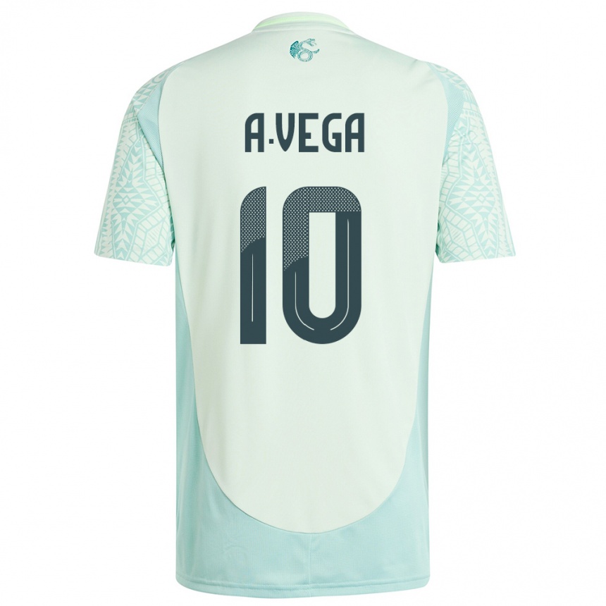 Gyermek Labdarúgás Mexikó Alexis Vega #10 Vászonzöld Idegenbeli Jersey 24-26 Mez Póló Ing