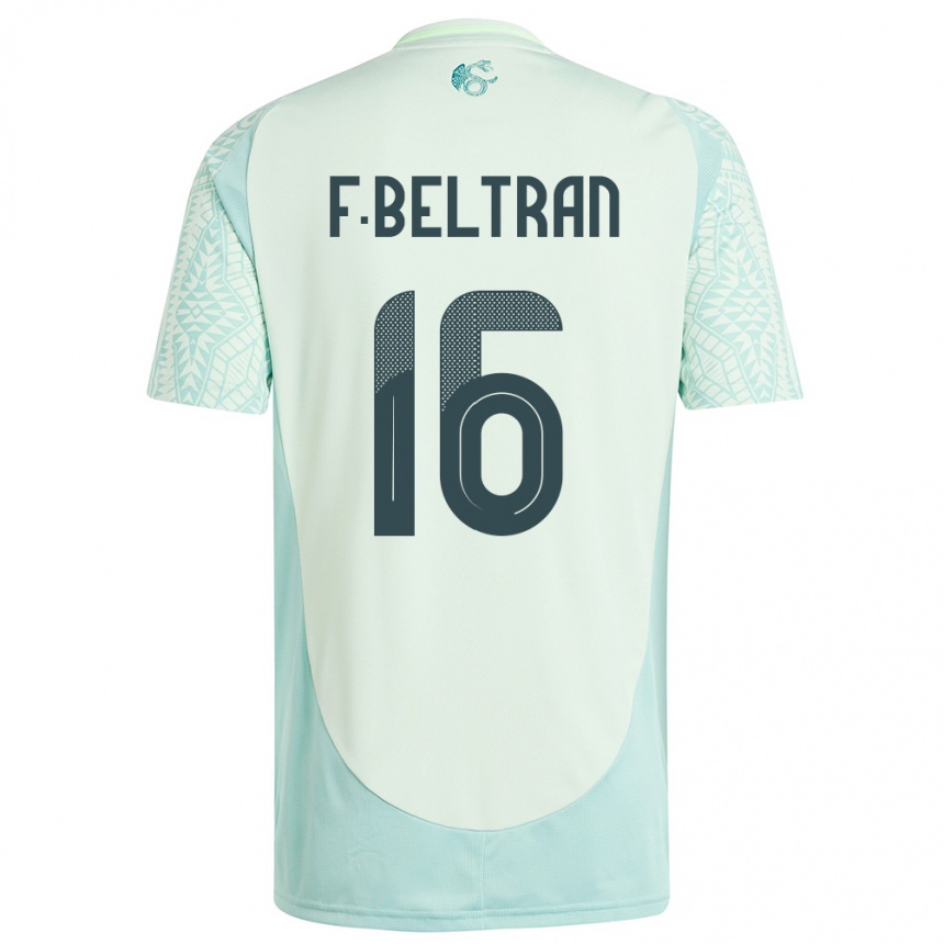 Gyermek Labdarúgás Mexikó Fernando Beltran #16 Vászonzöld Idegenbeli Jersey 24-26 Mez Póló Ing