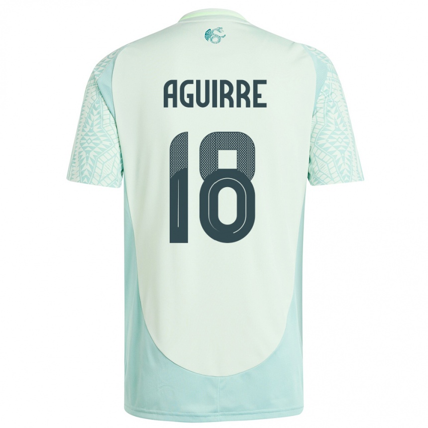 Gyermek Labdarúgás Mexikó Eduardo Aguirre #18 Vászonzöld Idegenbeli Jersey 24-26 Mez Póló Ing