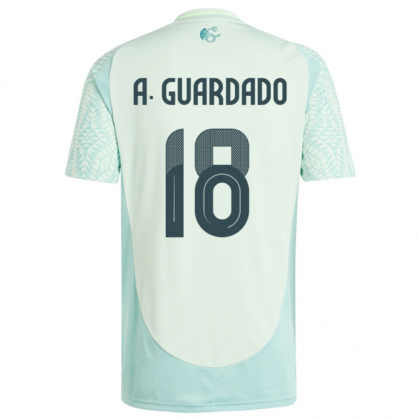 Gyermek Labdarúgás Mexikó Andres Guardado #18 Vászonzöld Idegenbeli Jersey 24-26 Mez Póló Ing