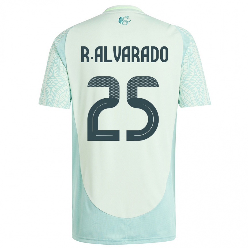 Gyermek Labdarúgás Mexikó Roberto Alvarado #25 Vászonzöld Idegenbeli Jersey 24-26 Mez Póló Ing