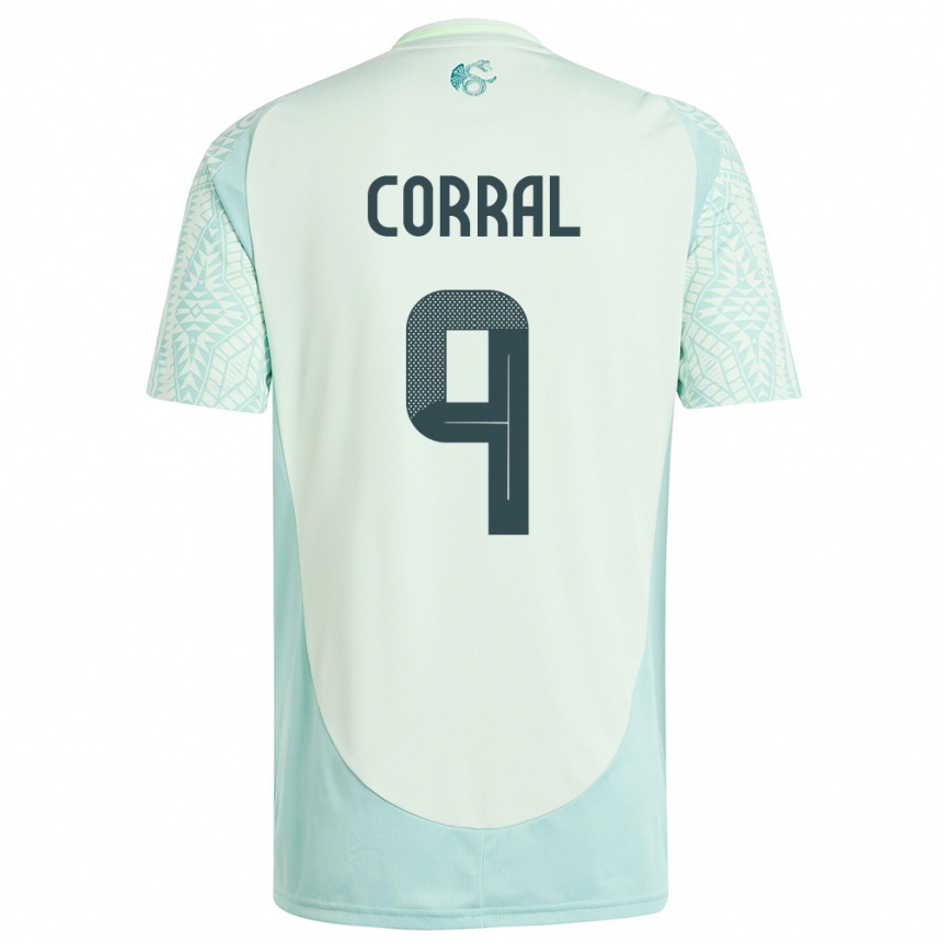 Gyermek Labdarúgás Mexikó Charlyn Corral #9 Vászonzöld Idegenbeli Jersey 24-26 Mez Póló Ing