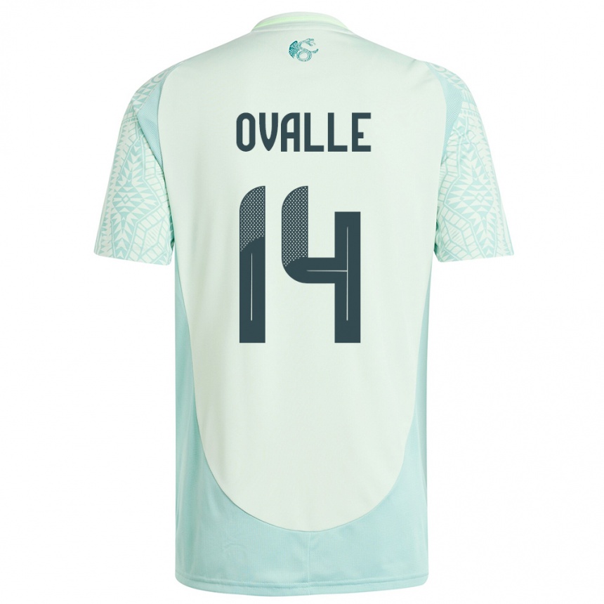 Gyermek Labdarúgás Mexikó Jacqueline Ovalle #14 Vászonzöld Idegenbeli Jersey 24-26 Mez Póló Ing