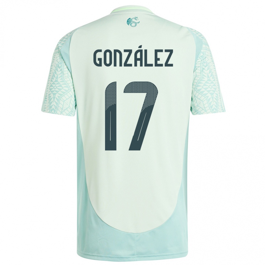 Gyermek Labdarúgás Mexikó Alison Gonzalez #17 Vászonzöld Idegenbeli Jersey 24-26 Mez Póló Ing