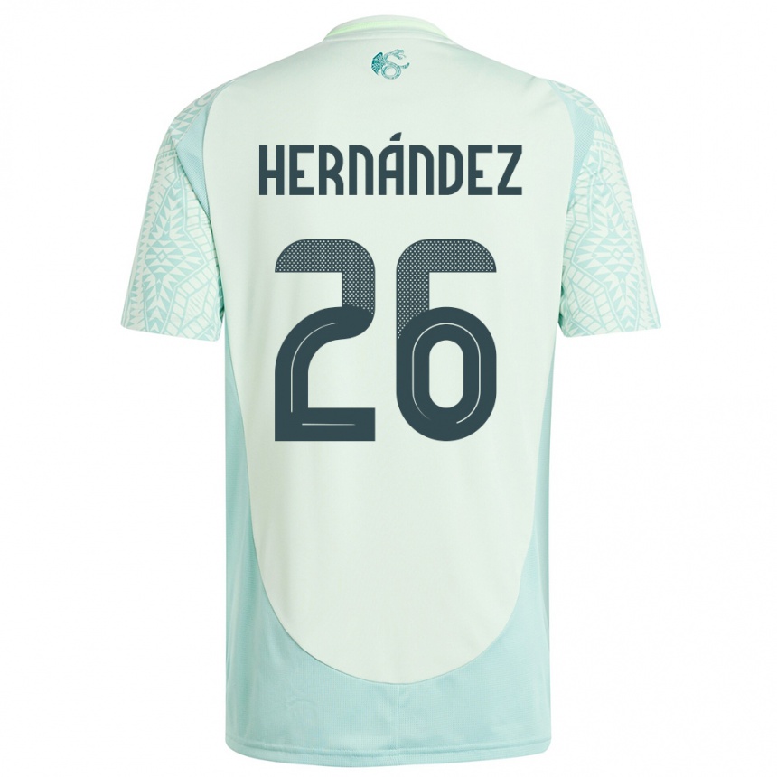 Gyermek Labdarúgás Mexikó Nicolette Hernandez #26 Vászonzöld Idegenbeli Jersey 24-26 Mez Póló Ing