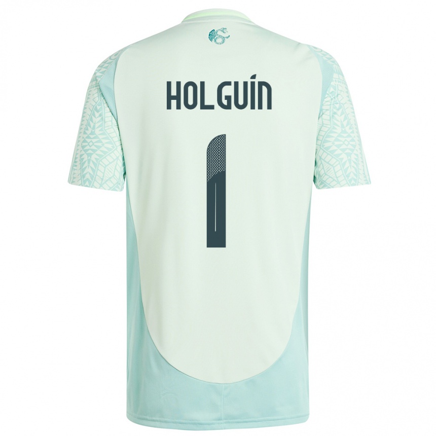 Gyermek Labdarúgás Mexikó Hector Holguin #1 Vászonzöld Idegenbeli Jersey 24-26 Mez Póló Ing