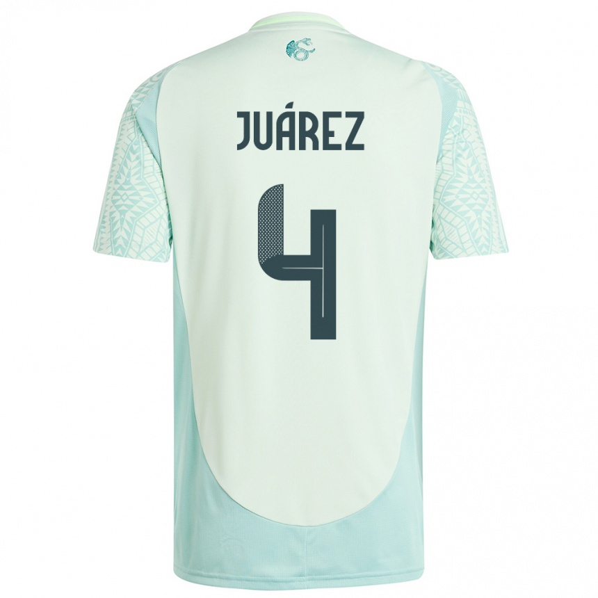 Gyermek Labdarúgás Mexikó Ramon Juarez #4 Vászonzöld Idegenbeli Jersey 24-26 Mez Póló Ing