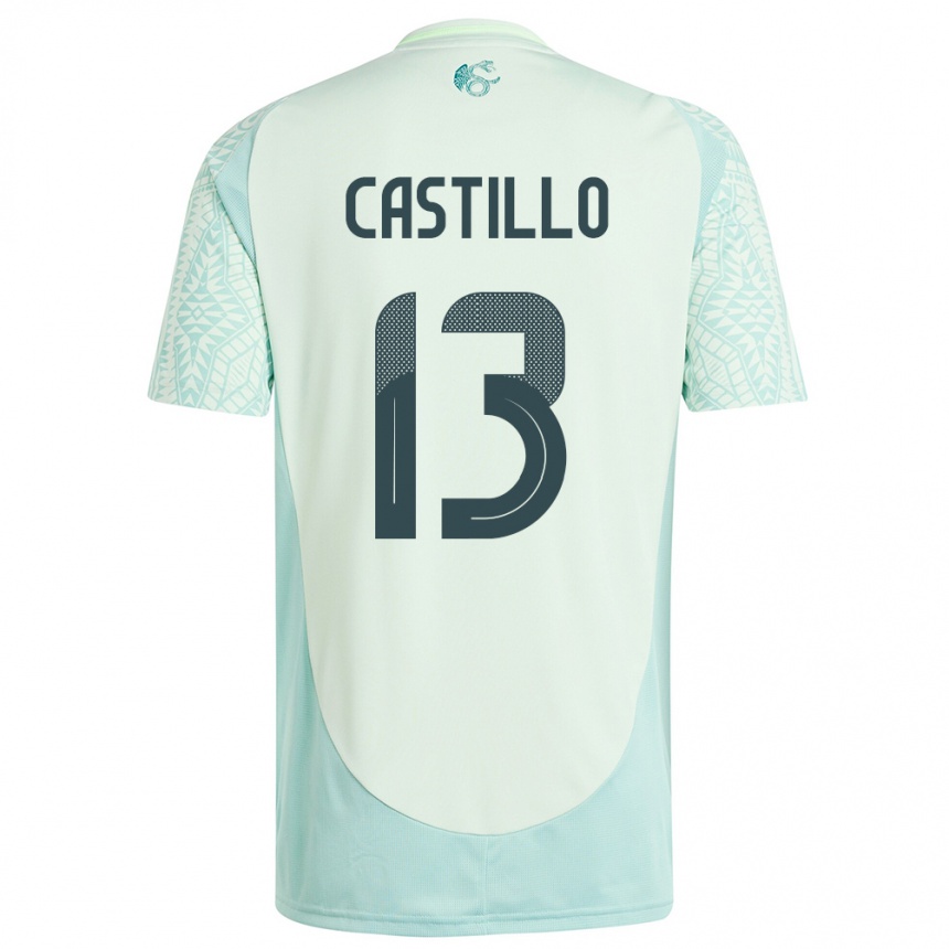 Gyermek Labdarúgás Mexikó Jose Castillo #13 Vászonzöld Idegenbeli Jersey 24-26 Mez Póló Ing