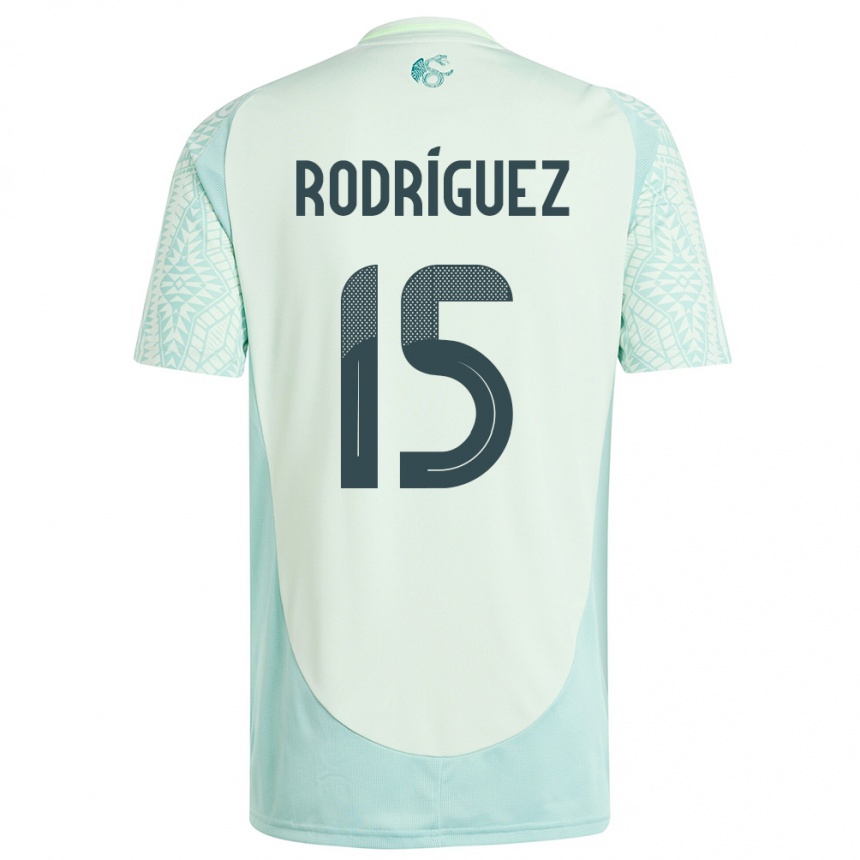 Gyermek Labdarúgás Mexikó Jorge Rodriguez #15 Vászonzöld Idegenbeli Jersey 24-26 Mez Póló Ing