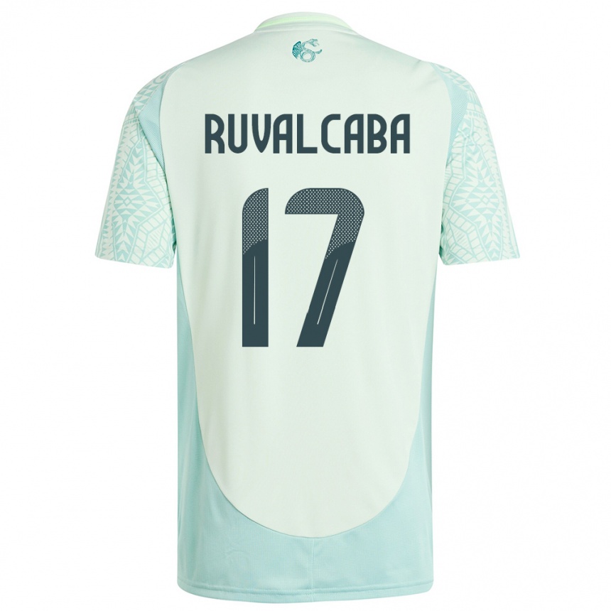 Gyermek Labdarúgás Mexikó Jorge Ruvalcaba #17 Vászonzöld Idegenbeli Jersey 24-26 Mez Póló Ing