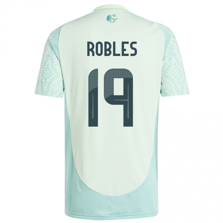 Gyermek Labdarúgás Mexikó Angel Robles #19 Vászonzöld Idegenbeli Jersey 24-26 Mez Póló Ing