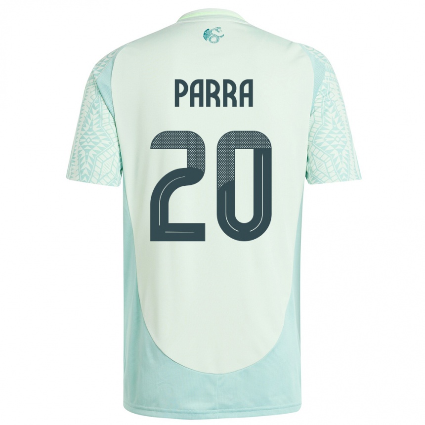 Gyermek Labdarúgás Mexikó Rodrigo Parra #20 Vászonzöld Idegenbeli Jersey 24-26 Mez Póló Ing