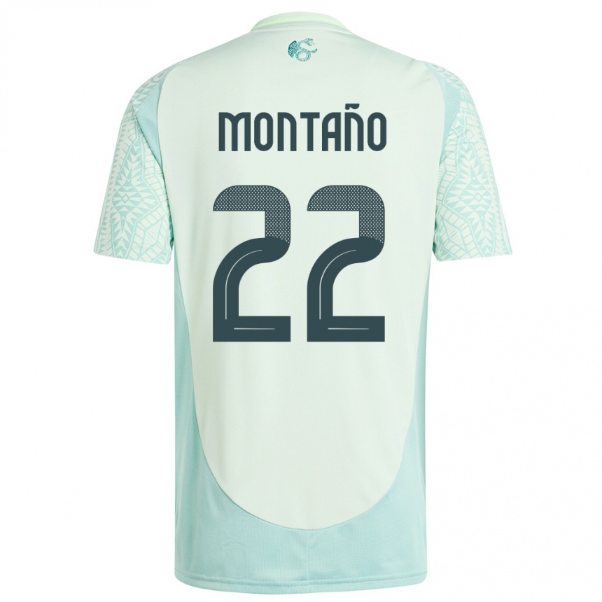 Gyermek Labdarúgás Mexikó Andres Montano #22 Vászonzöld Idegenbeli Jersey 24-26 Mez Póló Ing