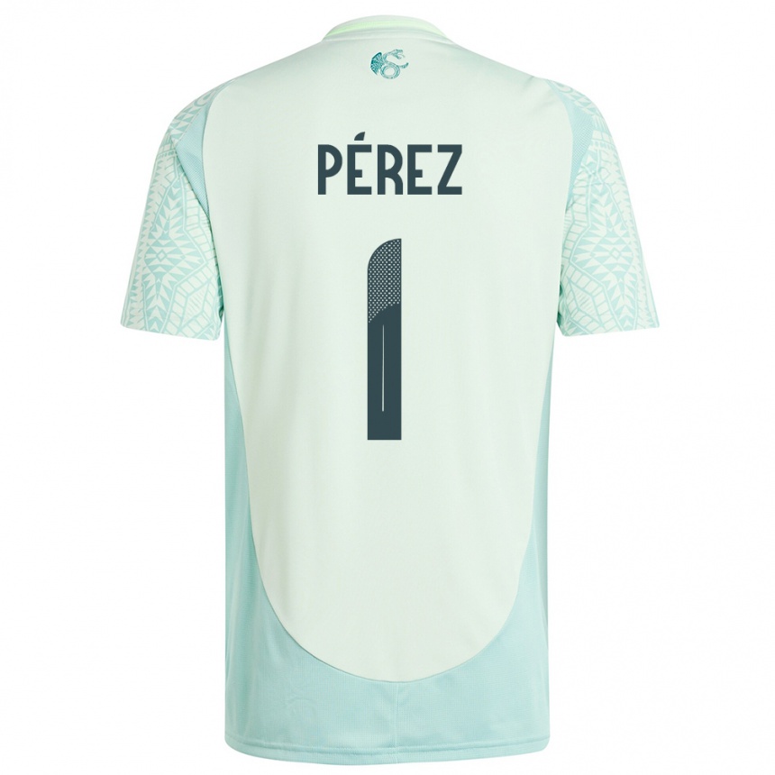 Gyermek Labdarúgás Mexikó Emiliano Perez #1 Vászonzöld Idegenbeli Jersey 24-26 Mez Póló Ing