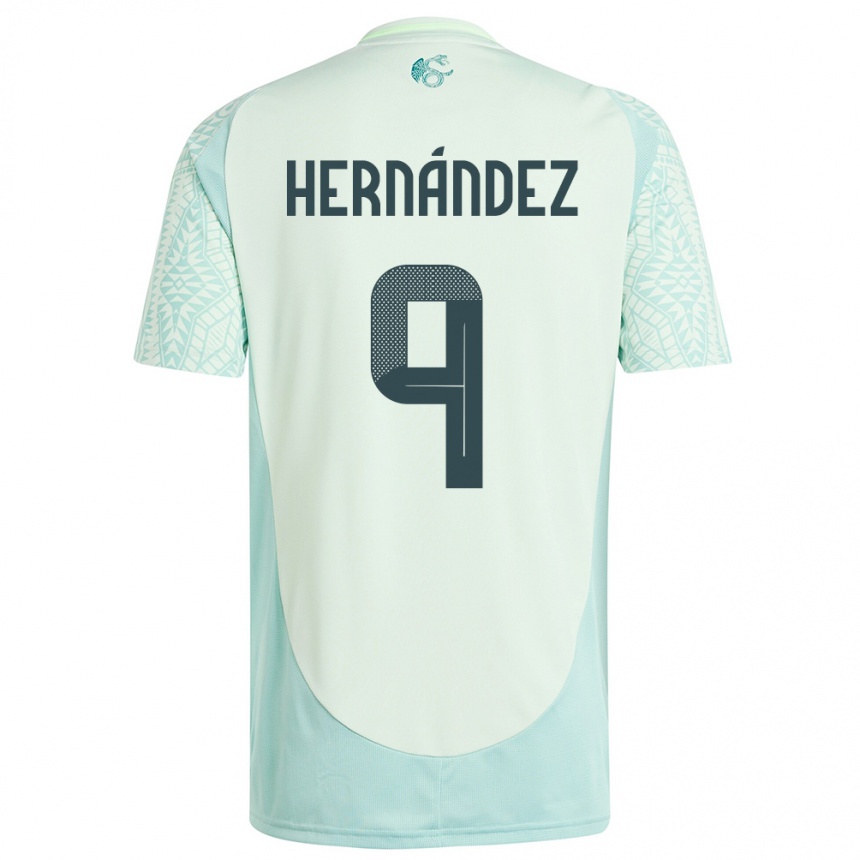 Gyermek Labdarúgás Mexikó Jesus Hernandez #9 Vászonzöld Idegenbeli Jersey 24-26 Mez Póló Ing