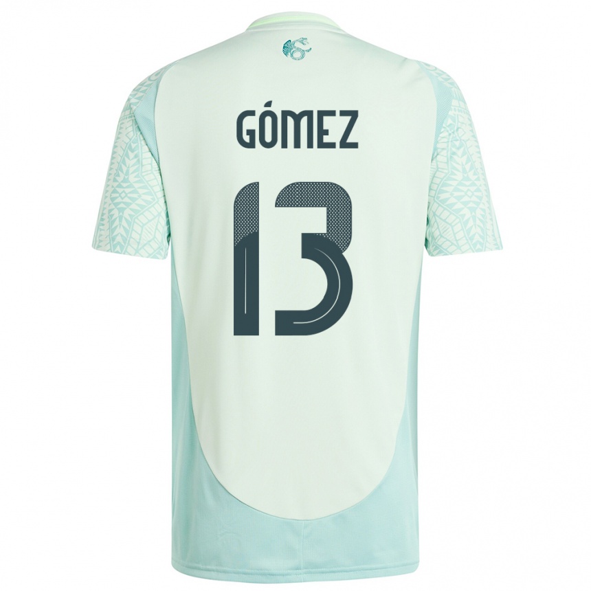 Gyermek Labdarúgás Mexikó Diego Gomez #13 Vászonzöld Idegenbeli Jersey 24-26 Mez Póló Ing