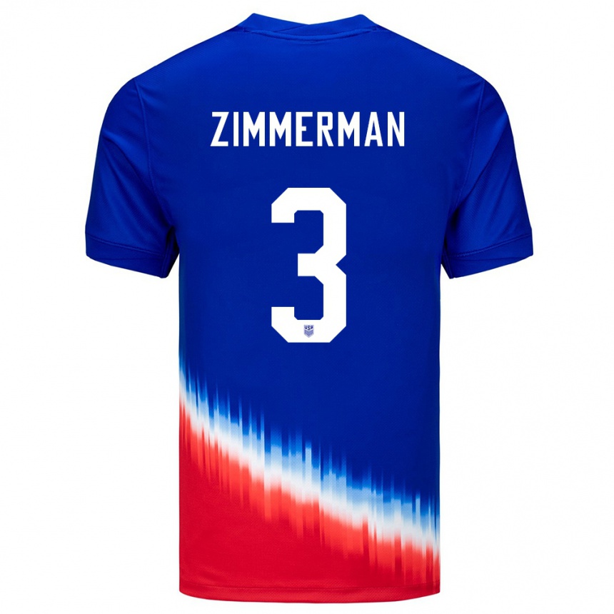 Gyermek Labdarúgás Egyesült Államok Walker Zimmerman #3 Kék Idegenbeli Jersey 24-26 Mez Póló Ing