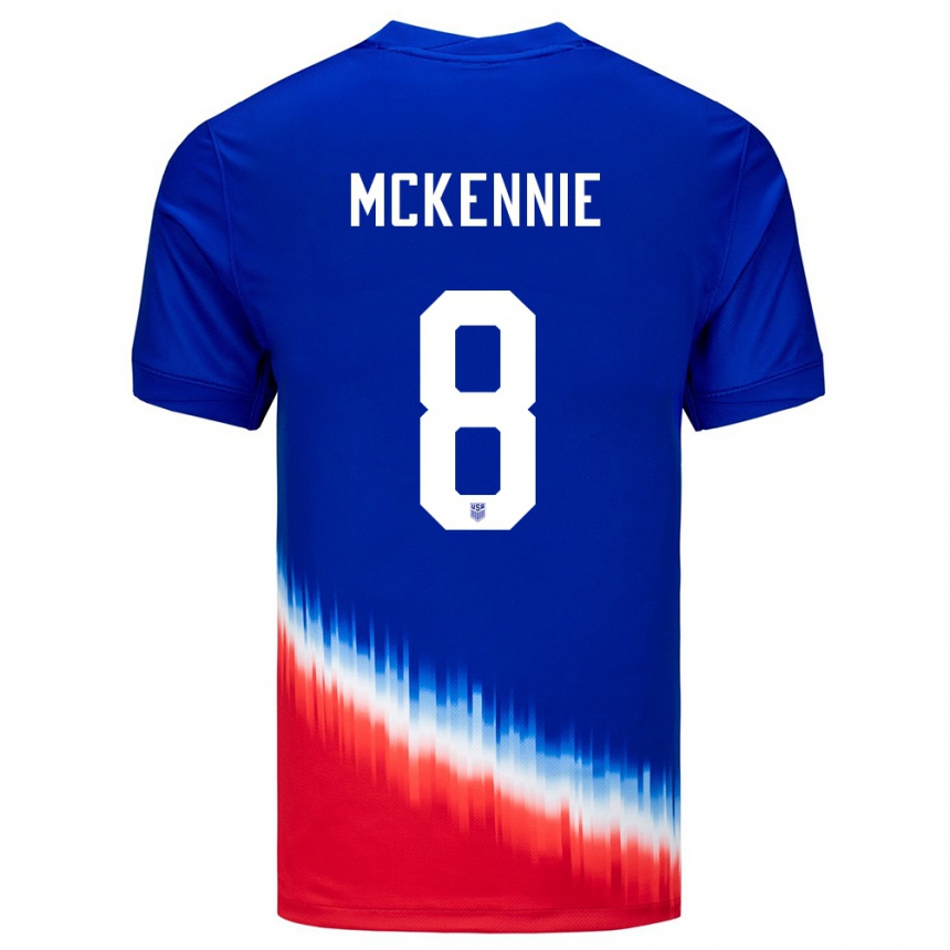 Gyermek Labdarúgás Egyesült Államok Weston Mckennie #8 Kék Idegenbeli Jersey 24-26 Mez Póló Ing