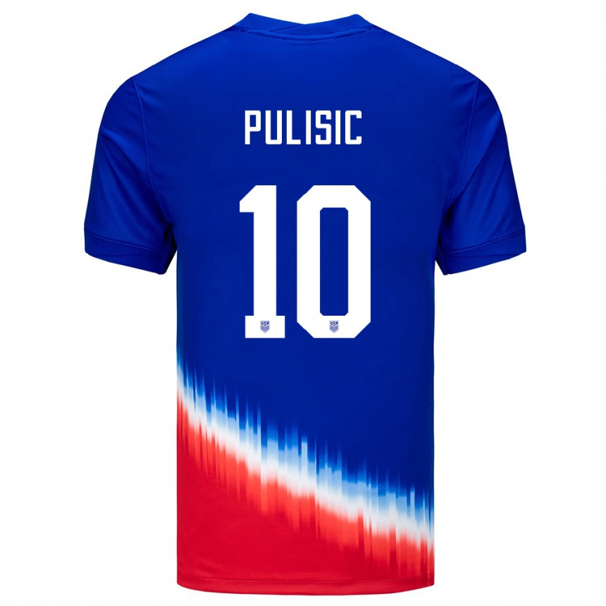 Gyermek Labdarúgás Egyesült Államok Christian Pulisic #10 Kék Idegenbeli Jersey 24-26 Mez Póló Ing