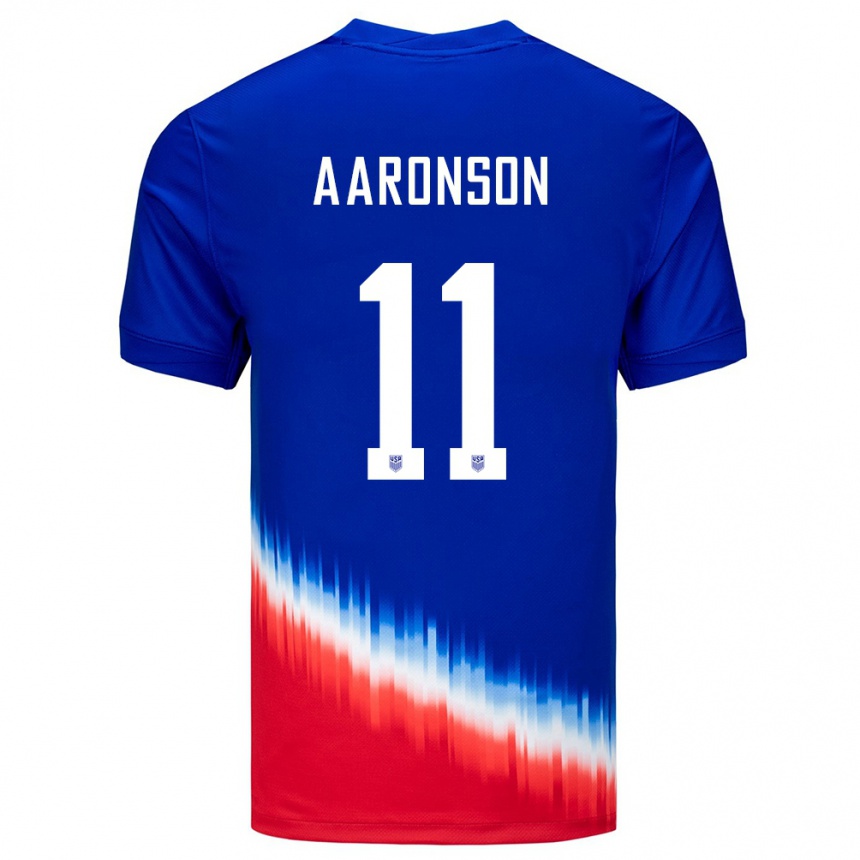 Gyermek Labdarúgás Egyesült Államok Brenden Aaronson #11 Kék Idegenbeli Jersey 24-26 Mez Póló Ing