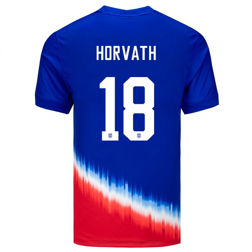 Gyermek Labdarúgás Egyesült Államok Ethan Horvath #18 Kék Idegenbeli Jersey 24-26 Mez Póló Ing