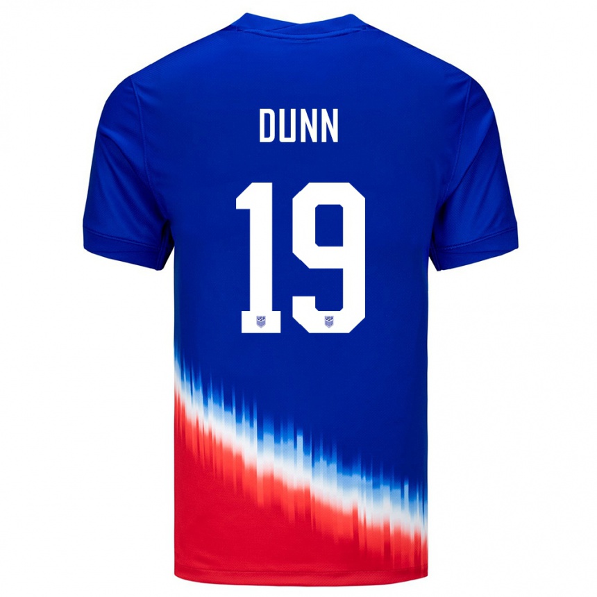 Gyermek Labdarúgás Egyesült Államok Crystal Dunn #19 Kék Idegenbeli Jersey 24-26 Mez Póló Ing