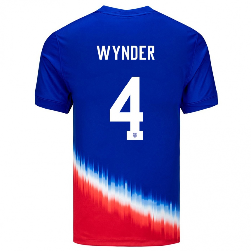 Gyermek Labdarúgás Egyesült Államok Joshua Wynder #4 Kék Idegenbeli Jersey 24-26 Mez Póló Ing