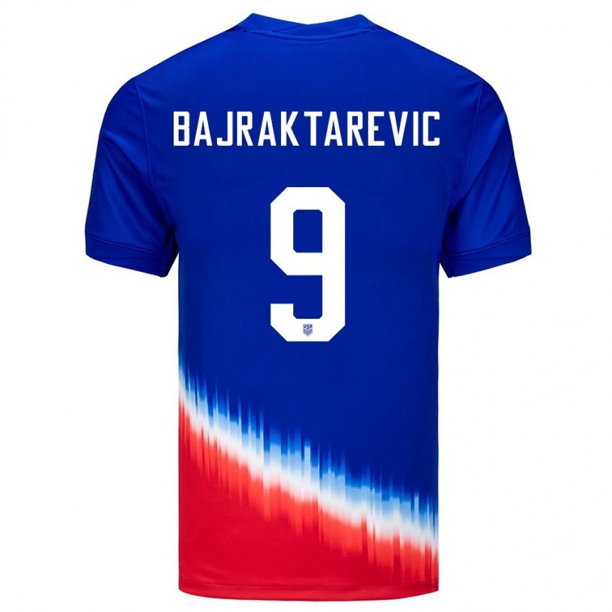 Gyermek Labdarúgás Egyesült Államok Esmir Bajraktarevic #9 Kék Idegenbeli Jersey 24-26 Mez Póló Ing