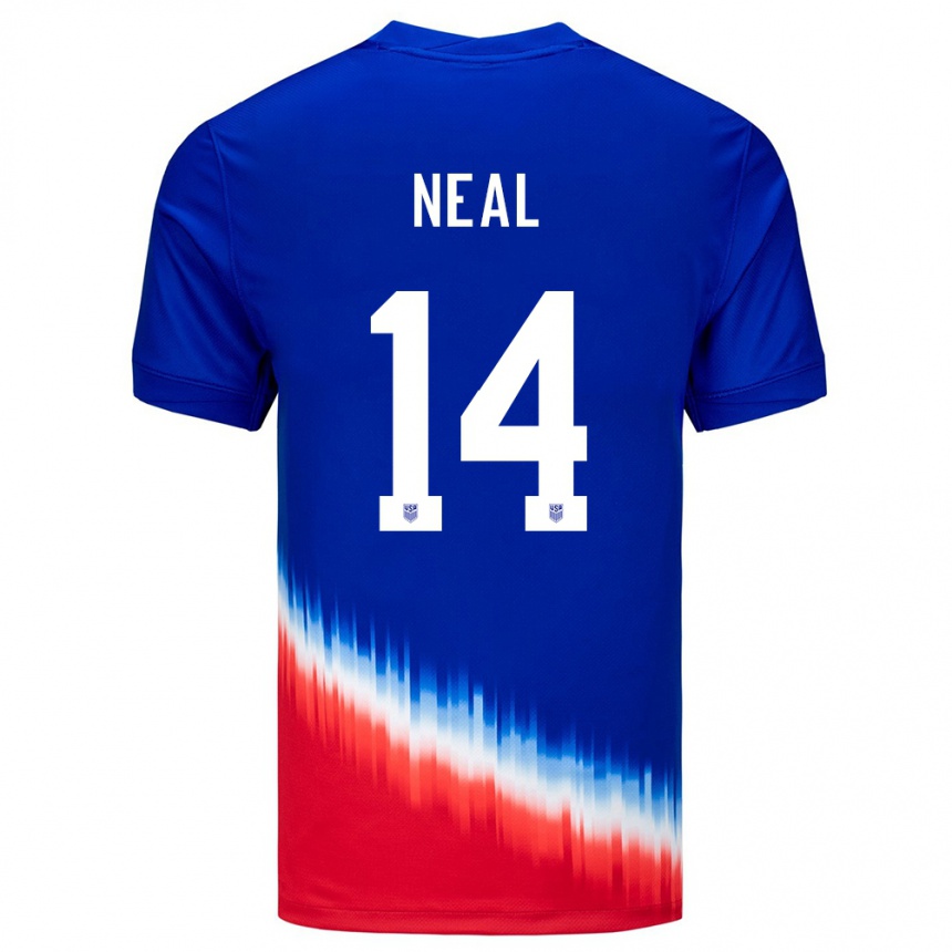 Gyermek Labdarúgás Egyesült Államok Jalen Neal #14 Kék Idegenbeli Jersey 24-26 Mez Póló Ing