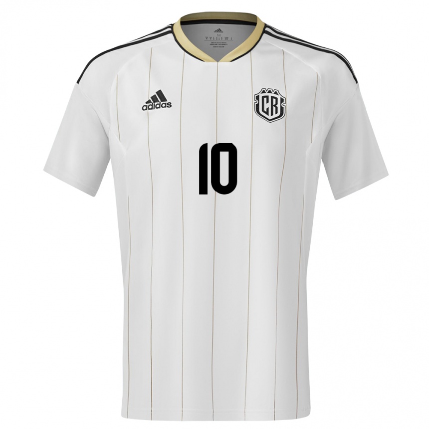 Gyermek Labdarúgás Costa Rica Brandon Aguilera #10 Fehér Idegenbeli Jersey 24-26 Mez Póló Ing