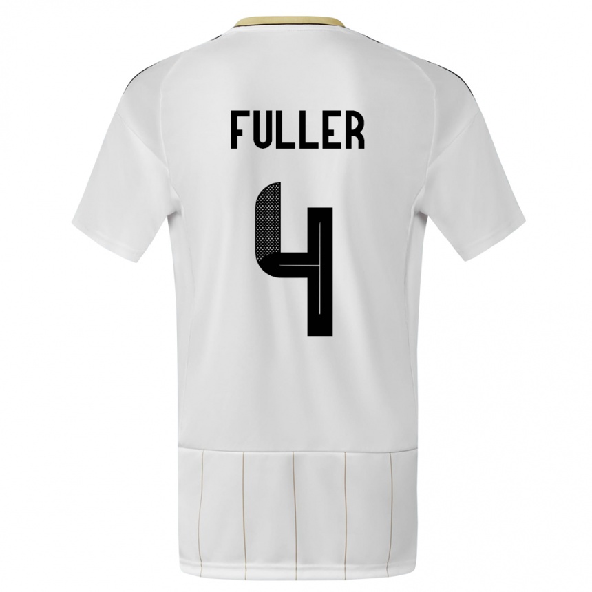 Gyermek Labdarúgás Costa Rica Keysher Fuller #4 Fehér Idegenbeli Jersey 24-26 Mez Póló Ing