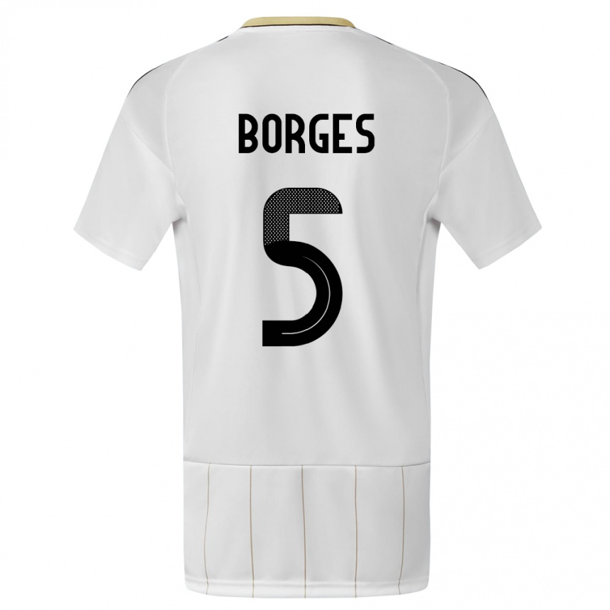 Gyermek Labdarúgás Costa Rica Celso Borges #5 Fehér Idegenbeli Jersey 24-26 Mez Póló Ing