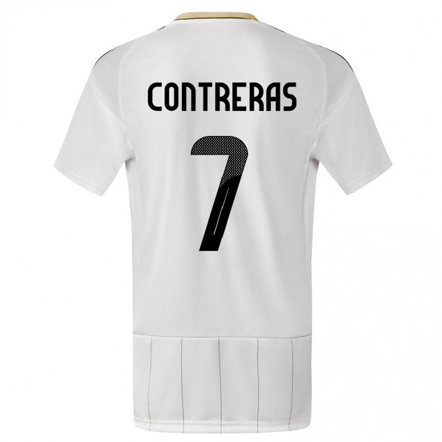 Gyermek Labdarúgás Costa Rica Anthony Contreras #7 Fehér Idegenbeli Jersey 24-26 Mez Póló Ing