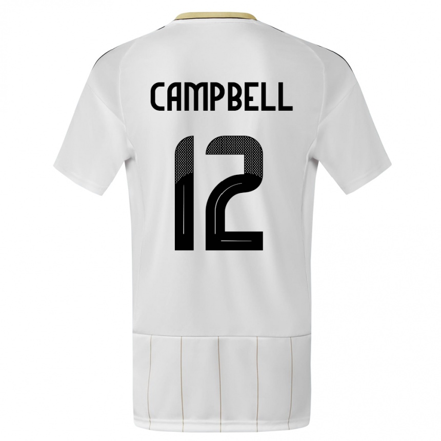 Gyermek Labdarúgás Costa Rica Joel Campbell #12 Fehér Idegenbeli Jersey 24-26 Mez Póló Ing