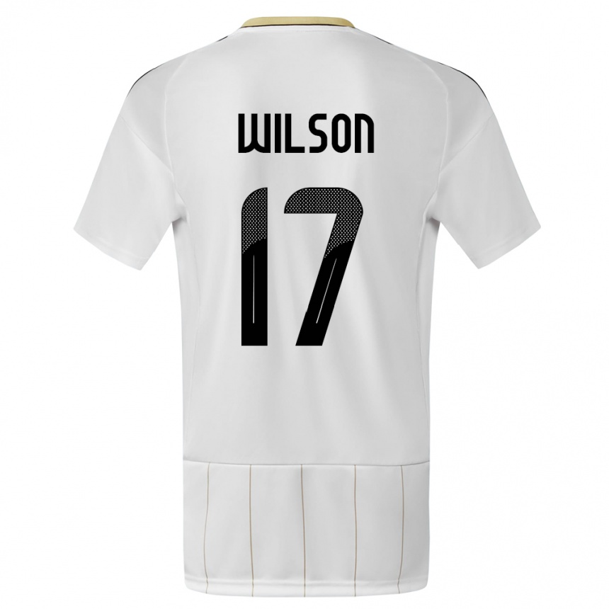 Gyermek Labdarúgás Costa Rica Roan Wilson #17 Fehér Idegenbeli Jersey 24-26 Mez Póló Ing