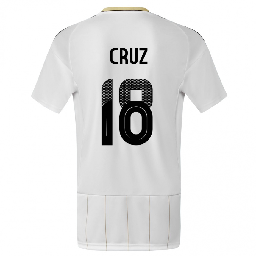 Gyermek Labdarúgás Costa Rica Aaron Cruz #18 Fehér Idegenbeli Jersey 24-26 Mez Póló Ing