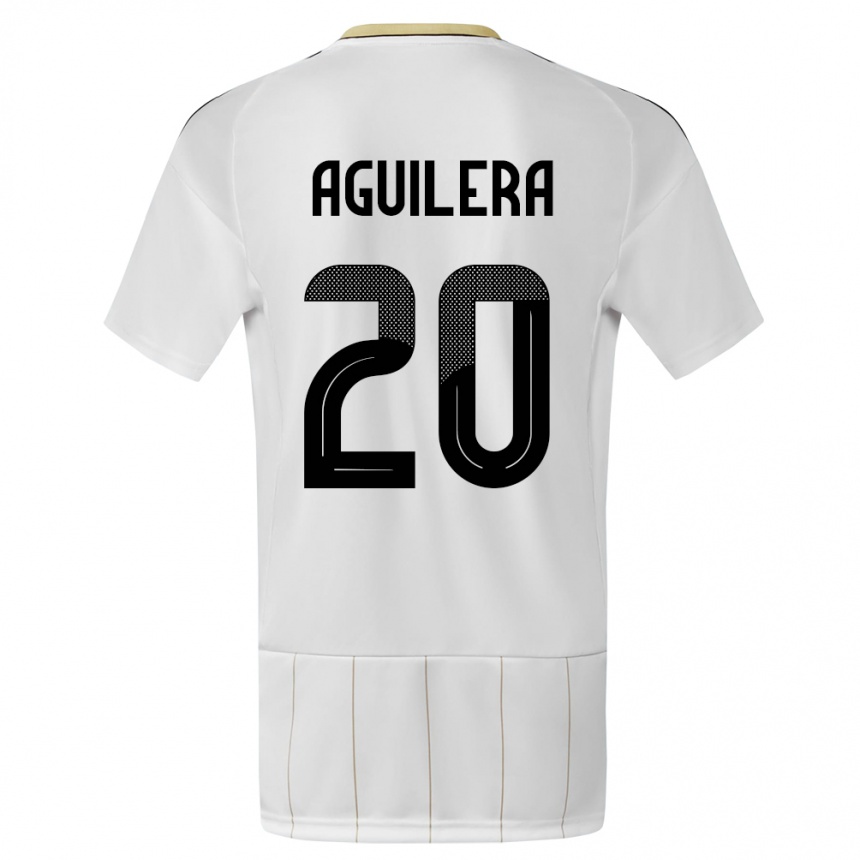 Gyermek Labdarúgás Costa Rica Brandon Aguilera #20 Fehér Idegenbeli Jersey 24-26 Mez Póló Ing