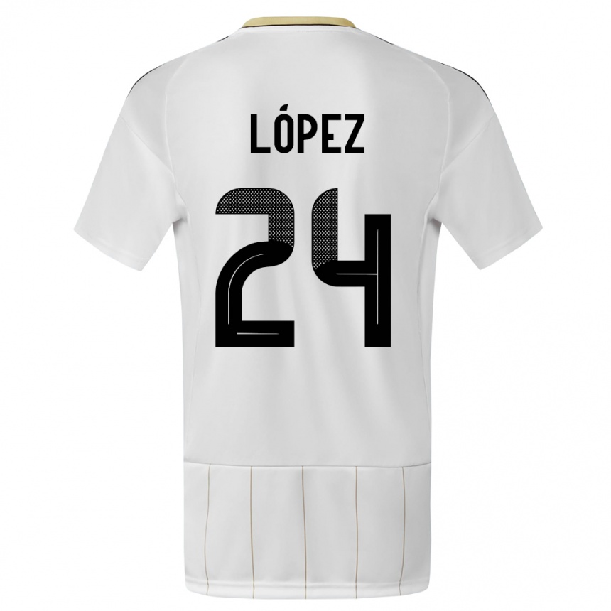 Gyermek Labdarúgás Costa Rica Douglas Lopez #24 Fehér Idegenbeli Jersey 24-26 Mez Póló Ing