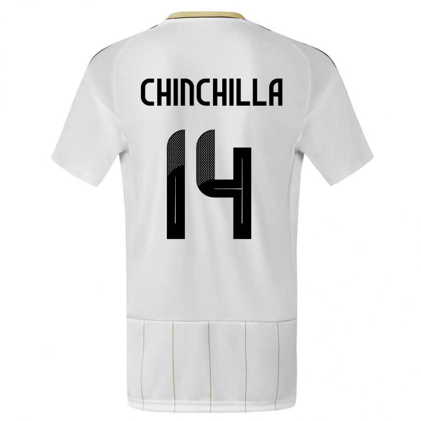 Gyermek Labdarúgás Costa Rica Priscila Chinchilla #14 Fehér Idegenbeli Jersey 24-26 Mez Póló Ing